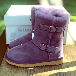 Suede Shearling Plum Ugg Style Boots size 12